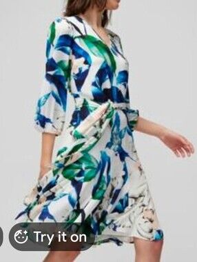 White House Black Market Godet Floral Midi Dress